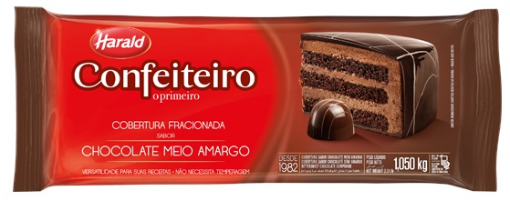 Chocolate Confeiteiro Meio Amargo Harald 1,05kg