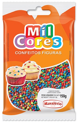 Confeito Mini Confete Mil Cores 150 gramas