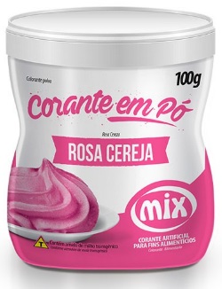 Corante Pó Rosa Cereja Mix 100 gramas