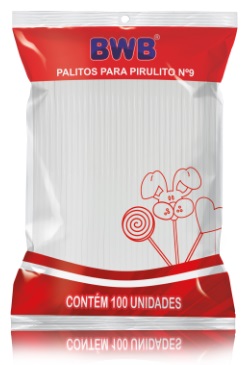 Palito para Pirulito Pequeno Branco com 100 unidades CD114