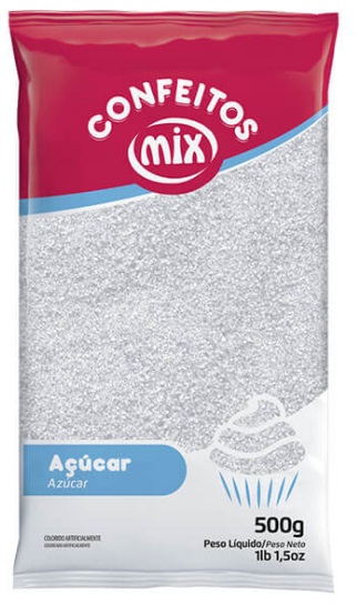 Açúcar Colorido Branco Mix 500 gramas