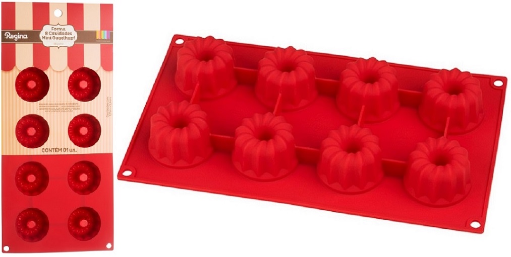 Forma Silicone 8 Cavidades Gugelhupf