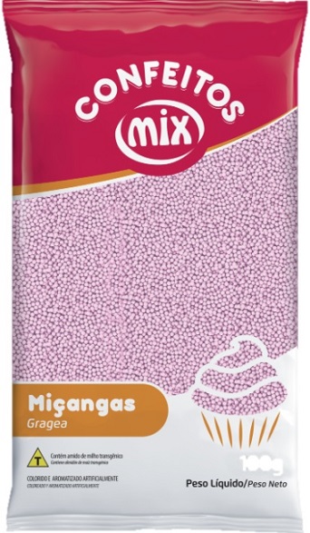 Confeito Miçanga Rosa Bebê Mix 500 gramas