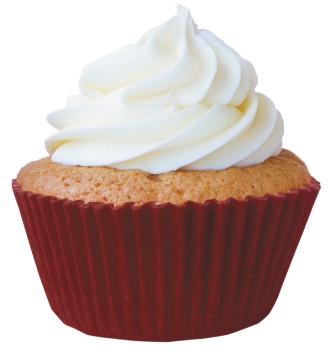 Forma Cupcake Mini Vermelho Marsala com 45 unidades