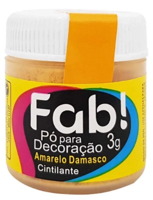 Pó para Decoração Amarelo Damasco FAB 3 gramas