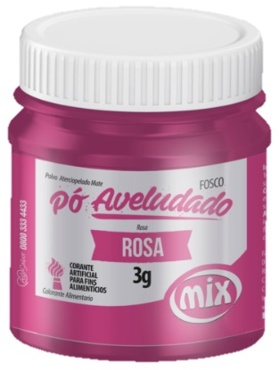 Corante Pó Rosa Aveludado Fosco Mix 3 gramas