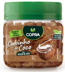 Cubinho de Coco com Açúcar de Coco Copra 90 gramas