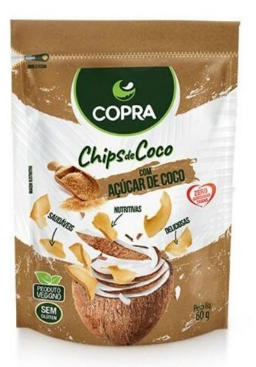 Coco em Chip Sabor Açúcar de Coco Copra 60 gramas