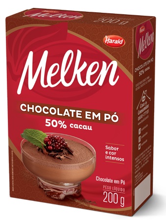 Chocolate em pó 50% Melken 200 gramas